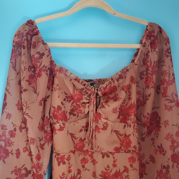 Forever 21 Tunic Size XS Floral Long Sleeve - Picture 2 of 5